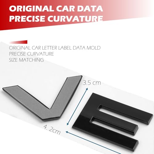Image of Sports Line 3D Raised Hood and Rear Letter Emblems with 4M Adhesive Backing Compatible with Auto Accessories(DC Bright Black)