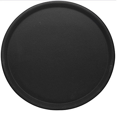 Vassoio, rotondo e antiscivolo (anche im bagnata), aus gummilaminiertem strato tessuto, infrangibile/colore: nero o marrone | erk, nero, A4 - Ø dia. 43 cm