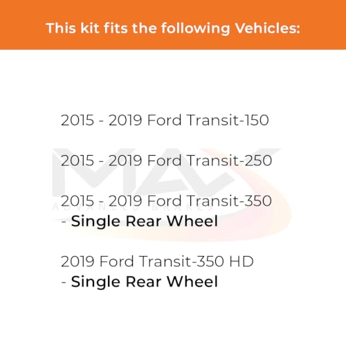 Image of Max Advanced Brakes Front & Rear Brake Kit Compatible With 2015 2016 2017-2019 Ford Transit 150 250 350 350 HD SRW Replacement Premium OE Disc Brake Rotors and Ceramic Brake Pads