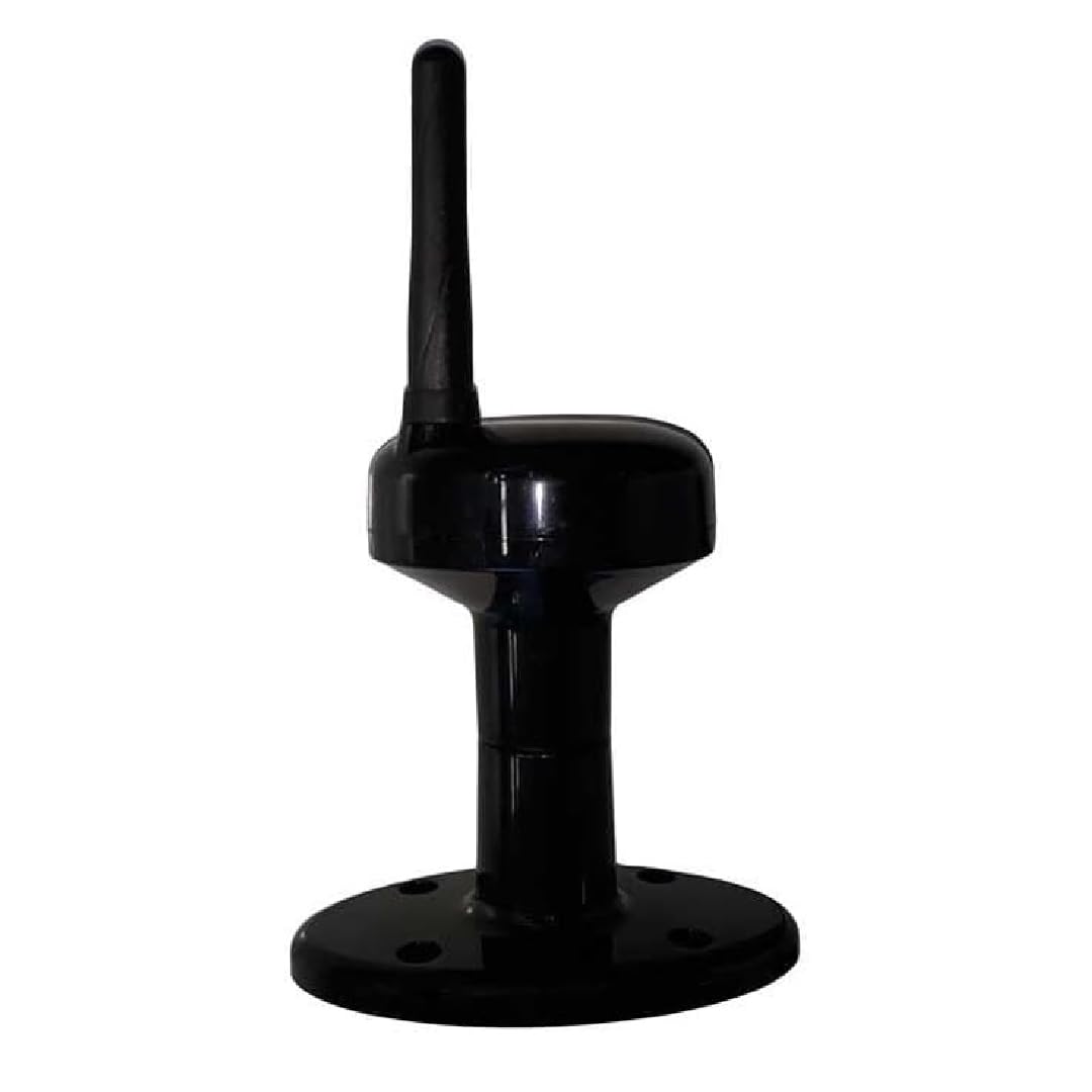 Antena TDT para Autocaravana, Camper de Color Negro, Montaje en Palo/Rosca, Cable 2m de Baja pérdida, con Conector Macho Tipo F y Entrada de alimentación