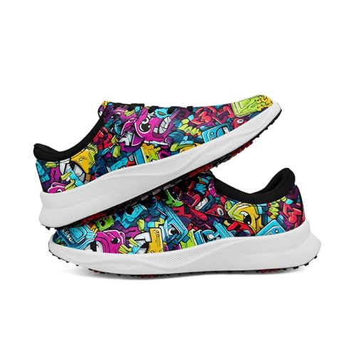 Men's Fashion Golf Shoes Women's Spikeless Graffiti-Themed Trendy Golf Sports Sneaker Gift Breathable Grass Outdoor Footwear3