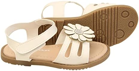Skyrocket Kids Childrens Toddler Girls Sandals Summer Holiday Wedding Flower Rainbow Memory Foam Fancy Sandals Footwear for Toddlers Flower Girl Shoes Girls Party Shoes Pink