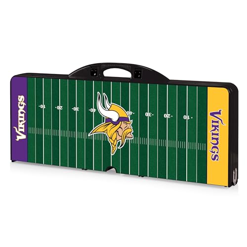 Image of PICNIC TIME NFL Picnic Table Portable Folding Table with Seats and Umbrella