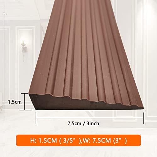 3/5" Rise Non Slip Solid Rubber Portable Sill Scooter Ramp,In & Outdoor Doorway Threshold Ramps For Wheelchair,Home Entry.bathroom Floor Tile Threshold Transition Strip,Edge Trim Reducer Molding Grey #TOP6