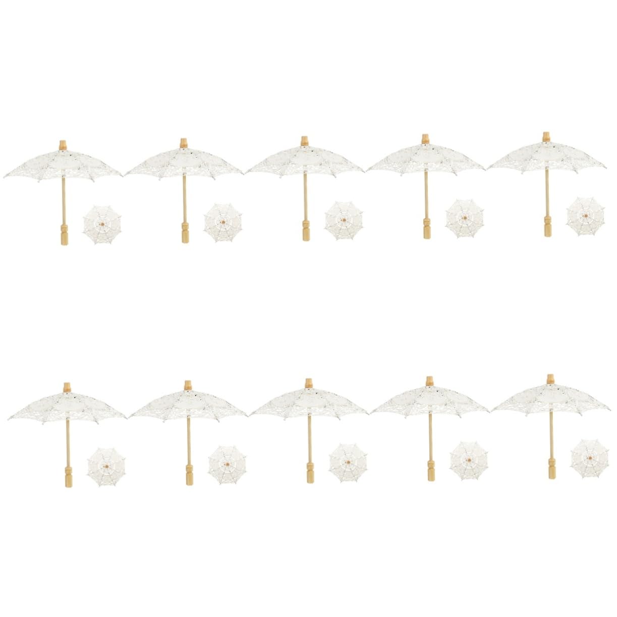 LIFKOME 10pièces Parasol Dentelle De Mariée Décoratifs pour Photographie Et Célébrations Accessoire Élégant avec De Rayon