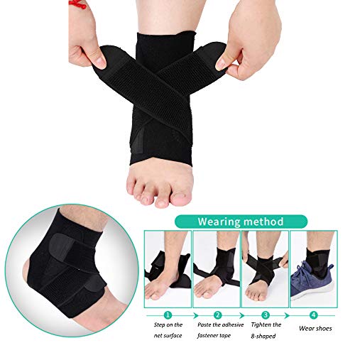 Tornozelo Suporte, Romacci Suporte de tornozelo tornozelo estabilização de tornozelo com placa PE Ta