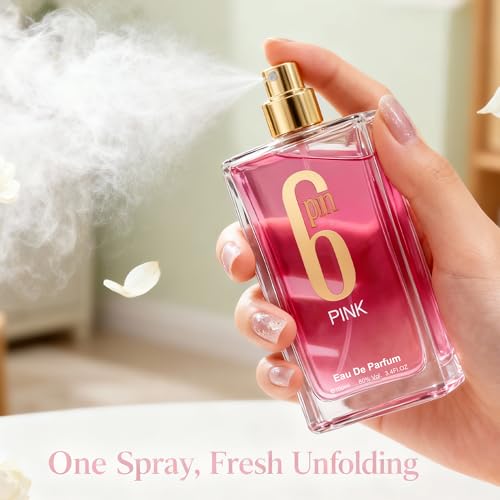 Image of AFLUXE Women's Eau de Parfum, Floral Fruity Women's 6pm Pink Perfume, Long Lasting Classic Fragrance, Natural Spray, 3.4 Fl Oz (100ml)