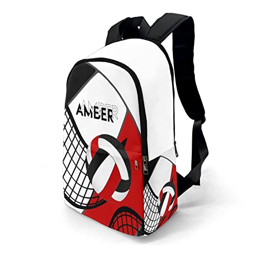 Volleyball Black Red Backpack Shoulder Bag Travel Daypack3