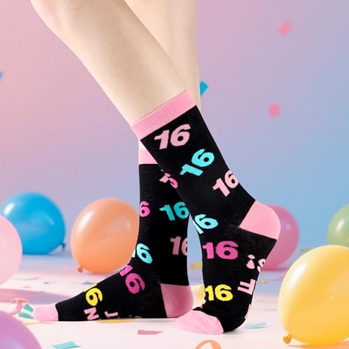 Belloxis 16 Geburtstag Mädchen Geschenke für Jährige Geschenk 16 Jahre Mädchen Geburtstag Jahre Socken Damen 35-38 Baumwolle Socken Geschenke zum