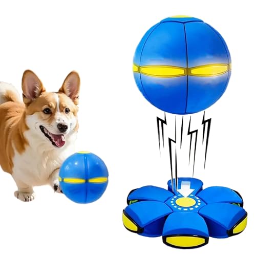 Magic Bouncing Ball, LED Magic Ball with 6 Lights, Flying Shape, Freely Switchable Between Two Modes, Suitable for Both Indoor and Outdoor Use (Blue)
