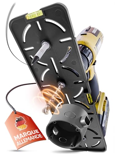LAINFELD Gabarit de perçage pour prises | Incl. niveau à bulle | Niveau à bulle pour électriciens pour prise encastrée, boîtier encastré, boîtier à encastrer, boîtier à châssis de base
