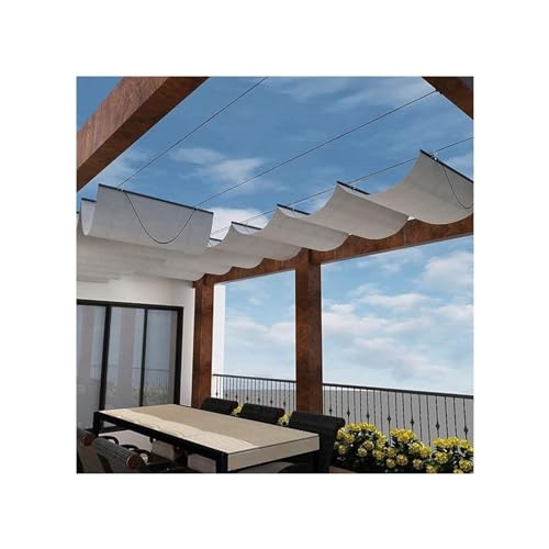 Toldo retráctil ondulado exterior terraza 0,9x3 m con kit de cables 3