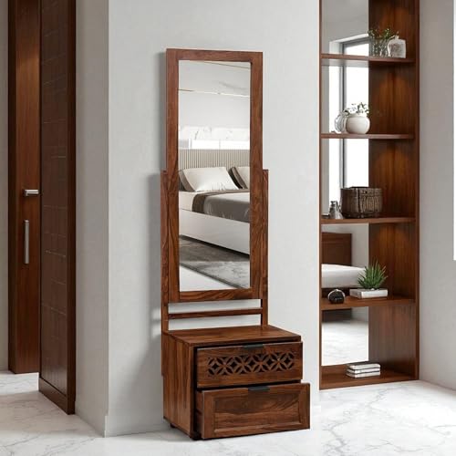 Image of The Attic Ambient Dressing Table for Bedroom, Solid Wood, Honey Matte Finish