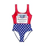 Budweiser Bottle Label and Stars Women's One-Piece Swimsuit XLarge