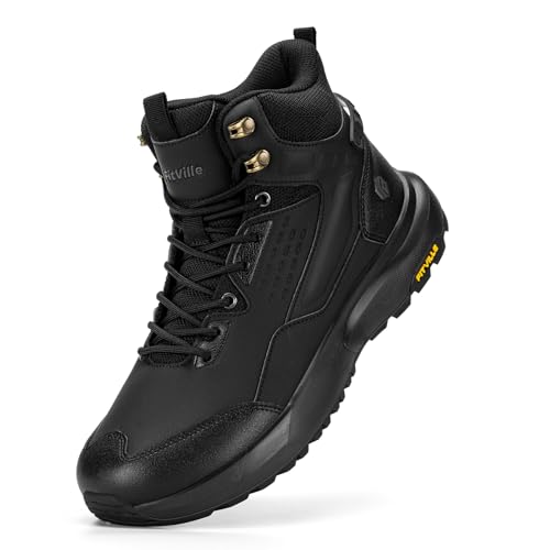 FitVille Wide Mens Boots, Orthopedic Men's Hiking Boots Extra Wide Shock-Absorbing Outdoor Trekking Backpack Shoes for Men, Arch Support for Plantar Fasciitis, Flat Foot, Bunion