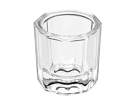 Dappen Dish Cups for Nail Art Acrylic Liquid – Clear Glass Nail Monomer Liquid Bowl Dampen Dish Acrylic Powder Holder, Acrylic Glass Jar for Nails (Pack of 1)