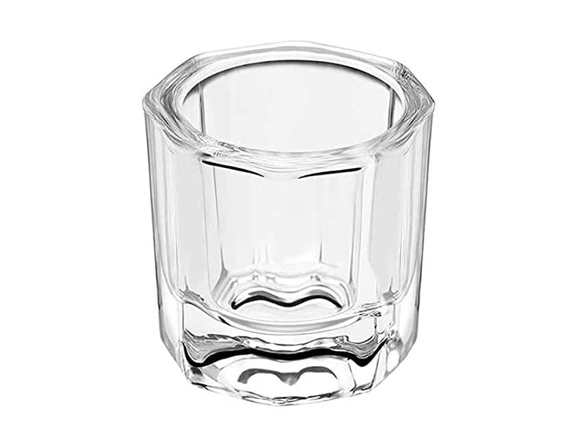 Dappen Dish Cups for Nail Art Acrylic Liquid - Clear Glass Nail Monomer Liquid Bowl Dampen Dish Acrylic Powder Holder, Acrylic Glass Jar for Nails (Pack of 1)