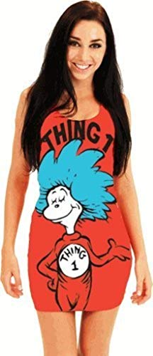 Mighty Fine Dr. Seuss Thing 2 Red Tunic Tank Dress (Juniors Medium)