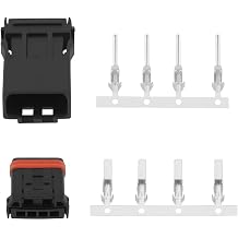5-Piece Set of 4-Pin Motorcycle and Automotive Wiring Harnesses with Terminals, 4-Wire Male/Female Plug Connectors, Models MX19004S51 and MX19004P51