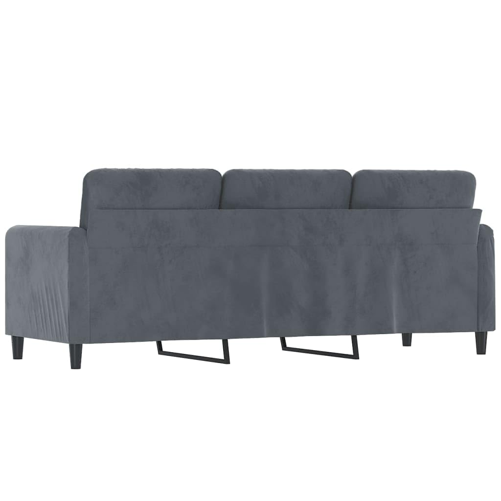 vidaXL Sofá de 3 plazas Terciopelo Gris Oscuro 180 cm