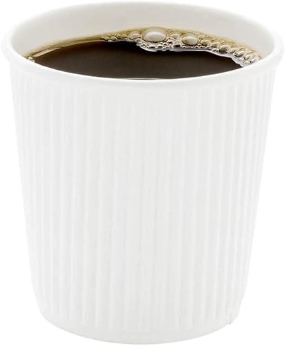 Vista 173 de Vasos de café de papel aislado de pared corrugada, 8 oz, Anaranjado