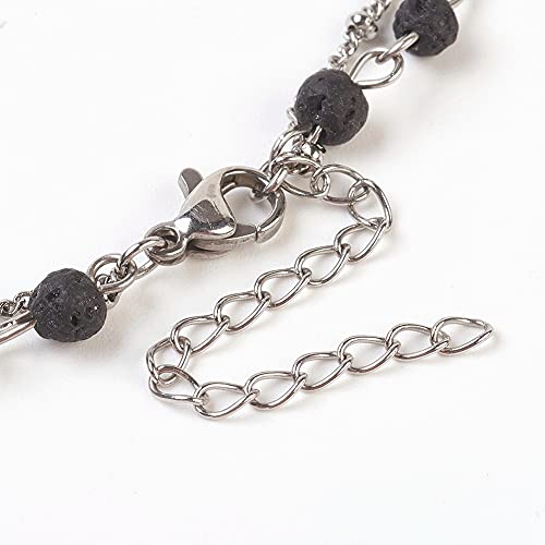 Chakra Gemstone Multi-Strand Necklace Stainless Steel Lobster 13" Z506 #TOP2
