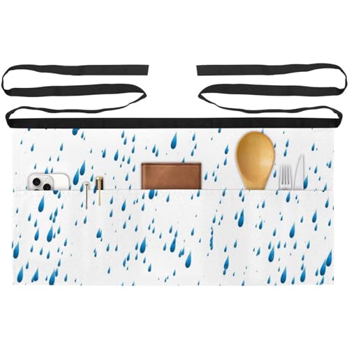Demi-tablier de cuisine à motif gouttes de pluie pour pâtisserie maison