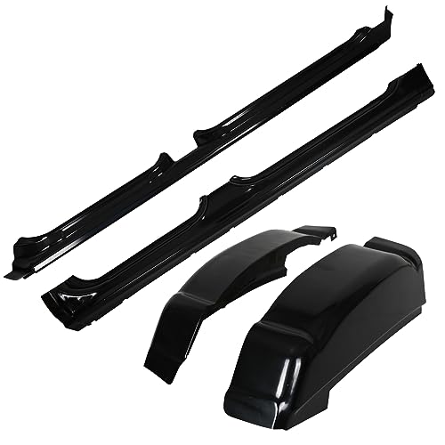 Rocker Panels Compatible with 1999-2007 Chevy Silverado GMC Sierra 4 Door Crew Cab Cab Corners and Rocker Panels Kit Silverado Rocker Panel Replacement (Driver & Passage Side)-2 Packages