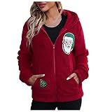 Wintermantel Damen, Wintermantel Wolle Oversize Lederjacke Pelzweste Bolero Outdoor Parka Laufwesten Blazer Pastell Regenjacken Für Frauen Fell Jacken(Rot, XL)