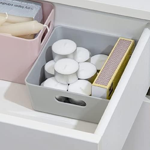 Wham Studio Plastic Storage Cool Basket/Box - Rectangular 13.01 Plastic Storage Box - Wham Studio Kitchen Home Office Storage Basket Boxes (Blush Pink, 1)