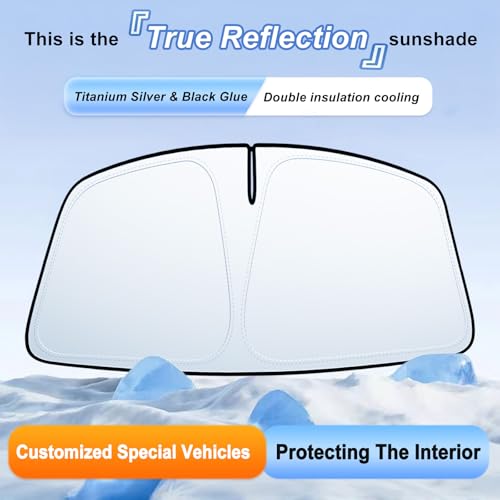 Image of Windshield Sun Shade for Toyota 4Runner 2010-2024, Front Window Sun Visor, 310T Reflective Polyester, Blocks UV & Heat, Foldable with Storage Pouch, Car Interior Accessories