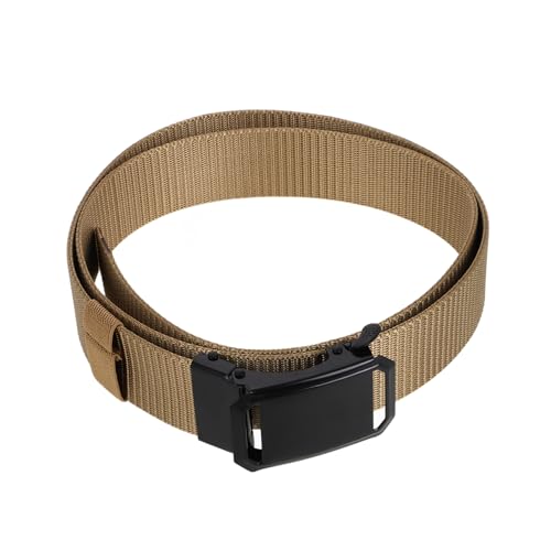 Men's Breathable Ratchet Belt Adjustable Casual Outdoor Sports Belt with Buckle for Young Students Sturdy Fabric and Comfortable Fit