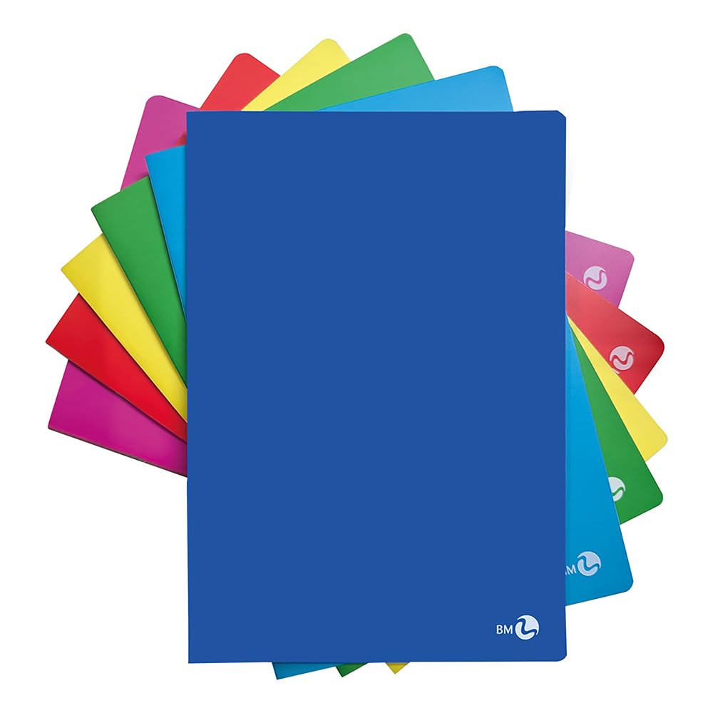 BM BeMore Maxi PPL Color 0120416 Notebook A4 Ruled C Ruled Rules with Margins Paper 80gsm Assorted Colours Pack of 10