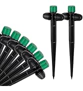 30pcs Drip Irrigation Emitters for 1/4" Drip Irrigation Tubing Adjustable 360 Degree Water Flow D...