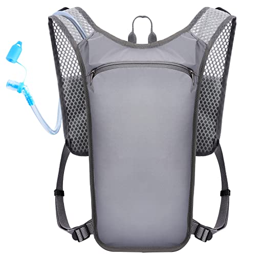 Hydration Pack Hydration Backpack Vest With Water Bladder 2L, Daypack Adjustable Water Backpack Lightweight Insulated Rucksack Backpack For For Running Cycling Biking Hiking Climbing (Gray) #TOP8