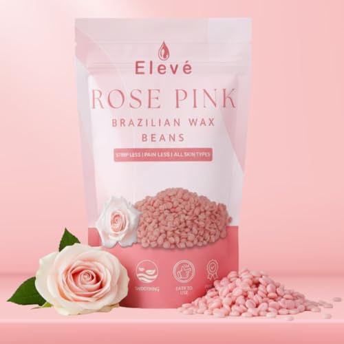 Image of Eleve Brazilian Wax Beans For Women | Hair Removal For Removing Tan, Dead Skin | For Legs, Arms, Underarms, Bikini | At Home Quick & Easy Hair Removal | For Sensitive Skin (Rose Pink) (300 Gm)