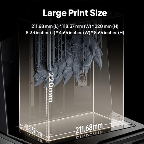 ELEGOO Saturn 4 Ultra 16K Resin 3D Printer MSLA, Smart Tank Heater, High Printing Speed to 150mm/h, AI Camera with Light, Built-in Wi-Fi, Large Print Size 211.68×118.37×220mm³ - Image 7