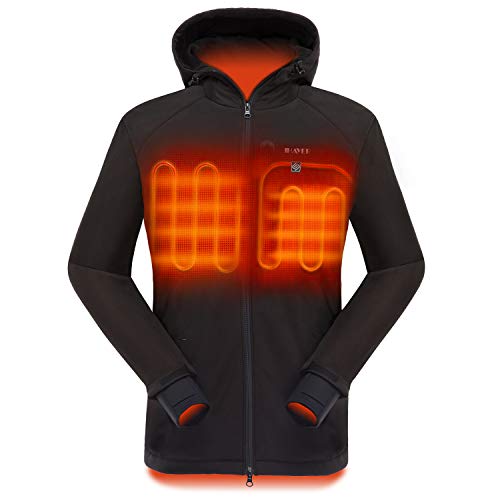 IHAYNER Hooded Women's Slim Fit Heated Jacket with Battery Pack for Winter Lightweight Waterproof Rechargeable Warm Coats