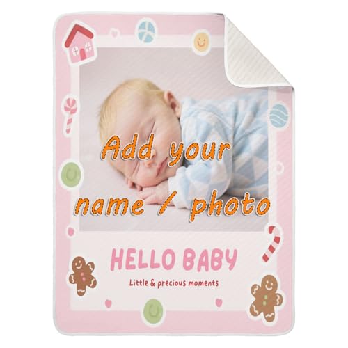 Custom Cute Baby Image Pink House Blankets for Baby boy Soft Customize Dog Blankets for Kids for Girls or Boys 30x40in articulos para Bebes recien nacidos ni?a