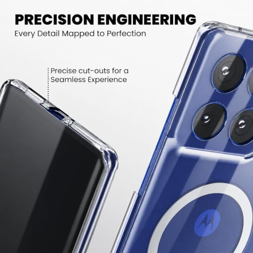 Image of DIZORO Crystal Clear Magnetic Compatible with Motorola Moto Edge 60 pro Back Cover case with Anti-Yellow (Compatible with Magsafe) Anti-Scratch | Shockproof Transparent Cover