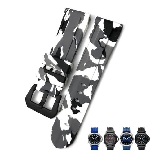 Bracelet de montre en caoutchouc 26mm submersible et bracelet camouflage de sport étanche coloré