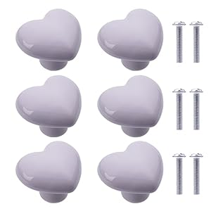 Nakupenda NAKUPENDA0609 Herzform Keramik Möbelknöpfe 6 Stück