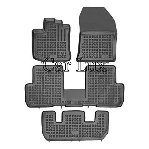 Car Lux AR05619 - Alfombras Alfombrillas de goma a medida tipo cubeta 3D con borde alto parav Lodgy desde 2012-