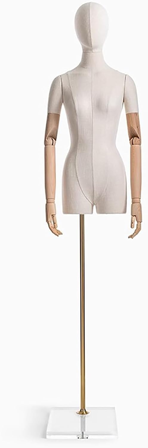 CONGRUI Female Clothing Mannequin, Poseable Torso, Dummy with Adjustable Display Form and Acrylic Base, for Bridal or Fashion Store(XL)