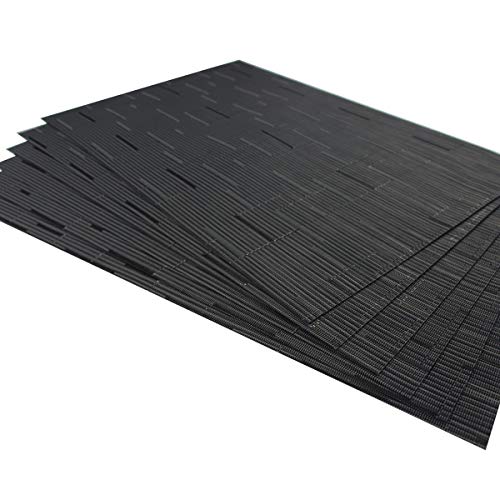 Bright Dream Placemats For Dining Table Washable Woven Vinyl Placemats Heat-Resistand Table Dinner Placemats (6, Babmoo Black) #TOP1