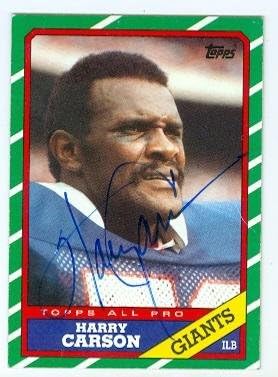 Harry Carson autographed Football Card (New York Giants) 1986 Topps #152