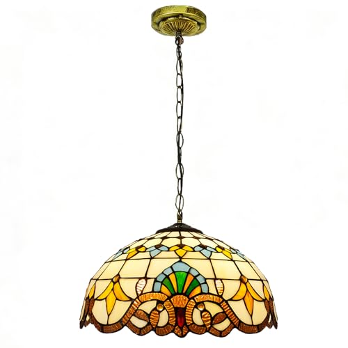 Lustres de Style Tiffany, Suspension Vintage en Vitrail Baroque, Luminaires de Plafond À Hauteur Réglable pour Chambre, Salon, Salle À Manger Et Îlot De...