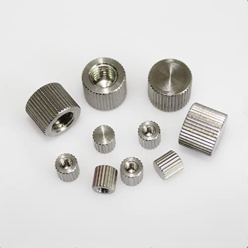 20 piezas tuerca moleteada M2 M2.5 M3 M4 M5 M6 acero inoxidable moleteado cilindro redondo extremo ciego mano pulgar Nut-M4