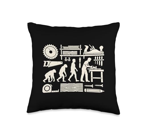 Cabinet Maker Evolution Funny Woodworking Graphic Throw Pillow