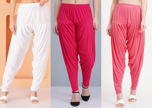 Image of Buy That Trendz Patiala Pant Combo Pants for Womens Pack of 3 Viscose Patiyala Salwar Bottoms